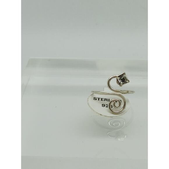 Sexy Clear Crystal Rhinestone Toe Ring Adjustable Size, Sterling Silver Gift box - Picture 3 of 8